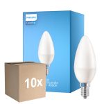 Monipakkaus 10x Philips Corepro LED Kynttilä E14 Matta 7W 806lm - 840 Kylmä Valkoinen | Korvaa 60W