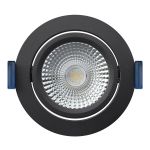 EcoDim Upotettu Kohdevalaisin Musta 6W 450lm 60D 827- 860 Säädettävä Valkoinen | RGB - 85mm - Odetnij 75mm - IP54 - Zigbee Himmennettävä