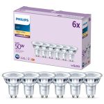 Monipakkaus 6x Philips LED Kohdevalaisin GU10 PAR16 5W 355lm 36D - 827 Erittäin Lämmin Valkoinen