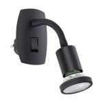 Eglo Seinävalaisin Parrini Lamp   Pistoke Musta 4.5W 345lm - 830 Lämmin Valkoinen | IP20 - Sis. 1x GU10
