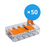 Monipakkaus 50x Wago 221-415 Ruuviliitin Liitoskappale | 5 Lanka Yhteys 