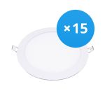 Monipakkaus 15x Bright Choice LED Alasvalo UltraSlim 15W 1200lm 110D - 840 Kylmä Valkoinen | 190mm - Odetnij 175mm