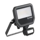 Ledvance LED Valonheitin Aluminium Musta 17W 2400lm 100D - 840 Kylmä Valkoinen | IP65 - Liike- Ja Valotunnistin - Symmetrinen