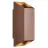 Nordlux Nico Seinävalaisin Aluminium Ruosteinen Up & Down | IP54 - Sopii 2x GU10