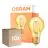Monipakkaus 10x Osram Vintage 1906 LED E27 Päärynä Filament Kulta 6.5W 725lm - 824 Erittäin Lämmin Valkoinen | Korvaa 60W