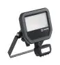 Ledvance LED Valonheitin Aluminium Musta 17W 2200lm 100D - 830 Lämmin Valkoinen | IP65 - Liike- Ja Valotunnistin - Symmetrinen