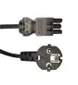 Noxion GST - Yhteensopiva Virtajohto Musta - Nainen + Schuko Europlug - 2m - 3 pole 0.75mm2