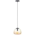 Brilliant Kaizen Riippuvalaisin Lasi Riippuvalaisin Metalli- Musta Beige | 250mm - Sopii 1x E27