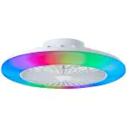 Brilliant Salerno Kattotuuletin Muovi- Metalli- Valkoinen 36W 4700lm - 830-865 CCT+RGB | 485mm - Kaukosäädin Himmennettävä