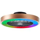 Brilliant Slimline Kattotuuletin Muovi- Metalli- Musta Kulta 36W 4700lm - 830-865 CCT+RGB | 490mm - Kaukosäädin Himmennettävä