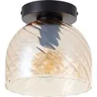 Brilliant Casto Kattovalo Lasi Metalli- Musta Beige | 190mm - Sopii 1x E27
