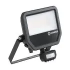 Ledvance LED Valonheitin Aluminium Musta 41W 6000lm 100D - 840 Kylmä Valkoinen | IP65 - Liike- Ja Valotunnistin - Symmetrinen