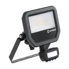 Ledvance LED Valonheitin Aluminium Musta 17W 2200lm 100D - 830 Lämmin Valkoinen | IP65 - Liike- Ja Valotunnistin - Symmetrinen