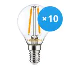 Monipakkaus 10x Noxion Lucent LED E14 Pallo Filament Kirkas 4.5W 470lm - 827 Erittäin Lämmin Valkoinen | Korvaa 40W