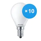 Monipakkaus 10x Philips Corepro LED Lustre E14 Pallo Matta 4.3W 470lm - 827 Erittäin Lämmin Valkoinen | Korvaa 40W