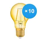 Monipakkaus 10x Osram Vintage 1906 LED E27 Päärynä Filament Kulta 2.5W 220lm - 824 Erittäin Lämmin Valkoinen | Korvaa 25W