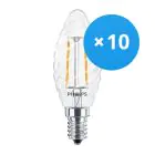 Monipakkaus 10x Philips Corepro LED Kynttilä E14 Kierretty Kynttilä Filament Kirkas 2W 250lm - 827 Erittäin Lämmin Valkoinen | Korvaa 25W