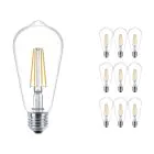 Monipakkaus 10x Philips Corepro LED Lamppu E27 Edison Filament Kirkas 7W 806lm - 827 Erittäin Lämmin Valkoinen | Korvaa 60W