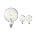 Monipakkaus 3x Calex Smart Tuya Wifi E27 Globe Filament 7.5W 1055lm - 818-830 Säädettävä Valkoinen | Himmennettävä - Korvaa 75W 