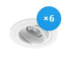 Monipakkaus 6x Noxion Upotettu Spot Logic MR16 Kallistettava Valkoinen | Odetnij 80mm - GU10 Kanta