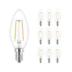Monipakkaus 10x Philips Corepro LED Kynttilä E14 Filament Kirkas 2W 250lm – 827 – Erittäin Lämmin Valkoinen | Korvaa 25W