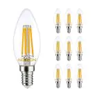 Monipakkaus 10x Noxion Lucent LED E14 Kynttilä Filament Kirkas 4.5W 470lm - 827 Erittäin Lämmin Valkoinen | Himmennettävä - Korvaa 40W