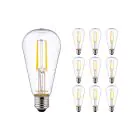 Monipakkaus 10x Noxion Lucent LED E27 Päärynä Filament Kirkas 4W 470lm - 827 Erittäin Lämmin Valkoinen | Korvaa 40W