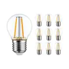 Monipakkaus 10x Noxion Lucent Lustre LED E27 Pallo Filament Kirkas 2.5W 250lm - 827 Erittäin Lämmin Valkoinen - Korvaa 25W