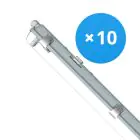 Monipakkaus 10x Noxion LED Loisteputkivalaisimet Vedenkestävä Kotelo Poseidon V2.0 | Sopii 1x120cm LED Putki