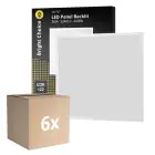 Monipakkaus 6x Bright Choice LED Paneeli Backlit 36W 3240lm - 840 Kylmä Valkoinen | 60x60cm - UGR 