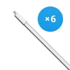 Monipakkaus 6x Bright Choice LED Loisteputkivalaisimet Vedenkestävä 27W 2970lm - 840 Kylmä Valkoinen | 150cm