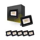 Monipakkaus 6x Bright Choice LED Valonheitin 20W 2000lm 100D - 840 Kylmä Valkoinen | IP66 - Symmetrinen