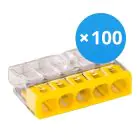 Monipakkaus 100x Wago 2273-205  Liitoskappale| 5 Lanka Yhteys