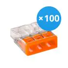 Monipakkaus 100x Wago 2273-203  Liitoskappale | 3 Lanka Yhteys