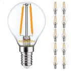Monipakkaus 10x Noxion Lucent LED E14 Pallo Filament Kirkas 2.5W 250lm - 827 Erittäin Lämmin Valkoinen | Korvaa 25W
