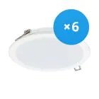 Monipakkaus 6x Philips LED Alasvalo DN065B metalli- Valkoinen 19W 2000lm 110D - 830 Lämmin Valkoinen | 225mm - Odetnij 200mm - IP20