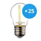 Monipakkaus 25x Noxion Lucent LED E27 Pallo Filament Kirkas 1.4W 136LM - 827 Erittäin Lämmin Valkoinen | Korvaa 15W