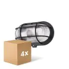Monipakkaus 4x D'Lite Seinävalaisin Ecco Musta Soikea | IP44 - Sopii 1x E27