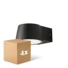 Monipakkaus 4x D'Lite Seinävalaisin Lira Musta 7W 600lm 830 Lämmin Valkoinen | IP54