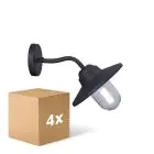 Monipakkaus 4x D'Lite Seinävalaisin Ember Musta | IP54 - Sopii 1x E27