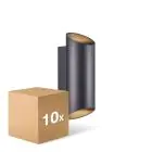 Monipakkaus 10x Nordlux Nico Seinävalaisin Aluminium Musta Up & Down | IP54 - Sopii 2x GU10