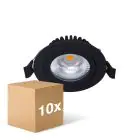 Monipakkaus 10x Noxion LED Kallistettava Slim Spot Musta 6W 550lm - 930 Lämmin Valkoinen | Odetnij 75mm - IP54 - Paras Värintoisto 