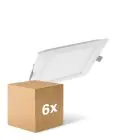Monipakkaus 6x Ledvance LED Alasvalo Slim Neliö- SQ210 18W 1530lm 120D - 840 Kylmä Valkoinen 