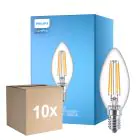 Monipakkaus 10x Philips Corepro LED Kynttilä E14 Filament Kirkas 6.5W 806lm - 840 Kylmä Valkoinen | Korvaa 60W