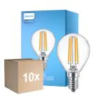 Monipakkaus 10x Philips Corepro LED Lustre E14 Pallo Filament Kirkas 6.5W 806lm - 827 Erittäin Lämmin Valkoinen | Korvaa 60W