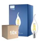 Monipakkaus 10x Philips MASTER LED E14 Kaareva-tip Kynttilä Filament Kirkas 2.5W 340lm - 922-927 Dim To Warm | Paras Värintoisto - Himmennettävä - Korvaa 25W