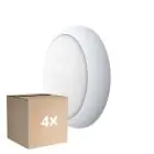 Monipakkaus 4x Noxion LED Bulkhead Pro V2 12/16/20W 2400lm - 830-840-865 CCT | 325mm - IP65 - Liike- ja Valotunnistin + Rengas Valkoinen