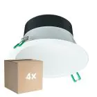 Monipakkaus 4x Philips LED Alasvalo Coreline DN142B Aluminium Valkoinen 9.8W 1200lm 60D - 840 Kylmä Valkoinen | Odetnij 155mm - IP20 - Valkoinen Heijastin