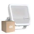 Monipakkaus 4x Ledvance LED Valonheitin Aluminium Valkoinen 41W 5500lm 100D - 830 Lämmin Valkoinen | IP66 - Symmetrinen