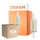 Monipakkaus 10x Osram Slim Line LED R7s 78mm 6W 806lm - 827 Erittäin Lämmin Valkoinen | Korvaa 60W